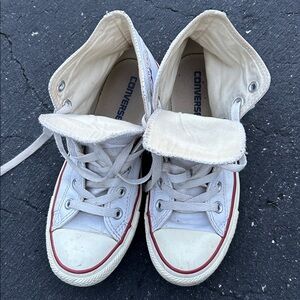 leather Converse  High-Top Sneakers - size 5 for men and they say 7 in women’s